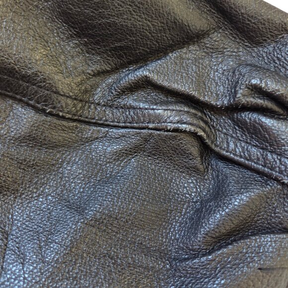 St. John’s Bay Black Leather Bomber Jacket Mens XL Streetwear Moto Inspired - Picture 15 of 16